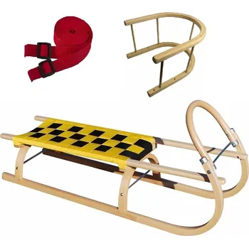 Sáně Sáně dřevěné SULOV 67 délka 110 cm + ohrádka + popruh