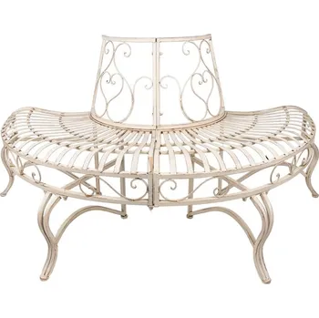 Zahradní lavice Clayre & Eef - Kovová zahradní lavička kolem stromu 5Y1058