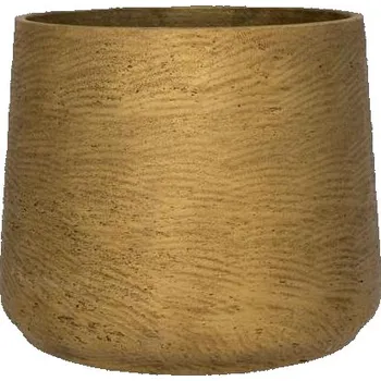 Květináč Pottery Pots Venkovní květináč kulatý Patt XL, Metalic Copper (zlatavá), kolekce Rough, materiál Fiberclay, průměr 23 cm x v 19,5 cm, objem cca 5 l
