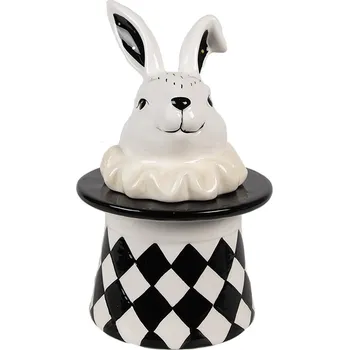 Nádobí Clayre & Eef - Keramická dóza CHECKERED BUNNY CBVO