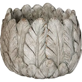 Pěstitelství Clayre & Eef - Cementový květináč FEATHER HUG 6TE0368M
