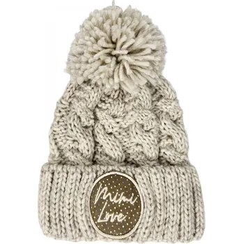 Čepice Mimilove Zimní čepice LOGO TŘPYTKY vel. od 11 let až pro dospělé Béžová