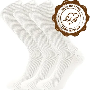 Pánské ponožky Společenské ponožky 3 kusy v balení Lonka Halik 100% bavlněné bílá Velikost: 43-45