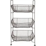 Clayre & Eef - Třípatrový kovový stojan s košíky 5Y1192