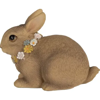 Clayre & Eef - Dekorativní figurka králíka s květinami 6PR5011