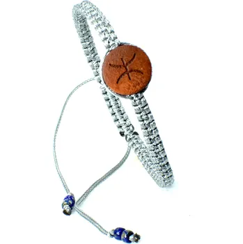 Náramek WUX Macrame znamení Ryby VELIKOST NÁRAMKU: Pánská....18cm, BARVA PROVÁZKU: Modrá světlá, PRŮMĚR PROVÁZKU: Ø 1mm