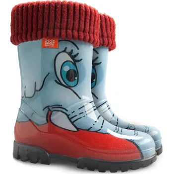 Dívčí holínky Dětské zateplené holínky/gumáky DEMAR TWISTER LUX PRINT 0038 HD slon Velikost: 26-27