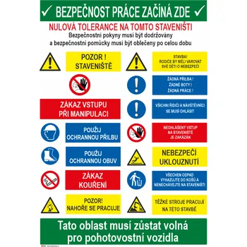 Značení Bezpečnost práce začíná zde .. plast 3 mm 600 x 400 mm