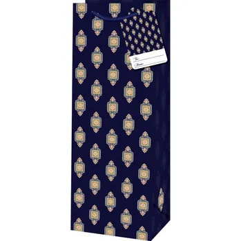 Dárková taška Taška dárková na láhev s motivem geometrie 12,6x8,9x36 cm