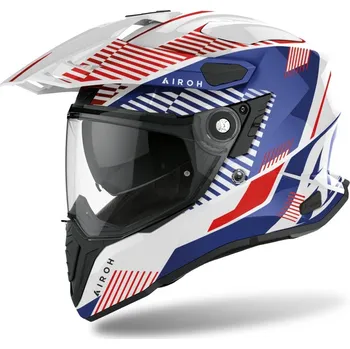 Helma na motorku přilba COMMANDER Boost, AIROH (lesklá bílá/modrá, vel. S) 2023