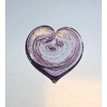 Skleněné srdce fialové (Skleněné těžítko )