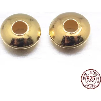 Dětské navlékací korálky Korálek pozlacený 18K zlatem, 5 x 2 mm stříbro 925/1000