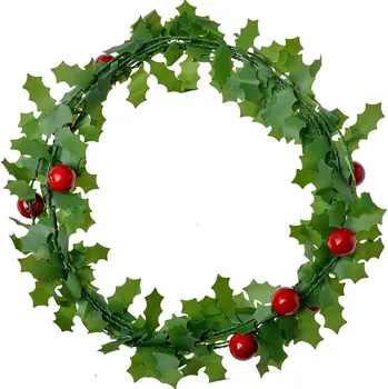 Vánoční dekorace Clayre & Eef - Vánoční girlanda/věnec z cesmíny 65522