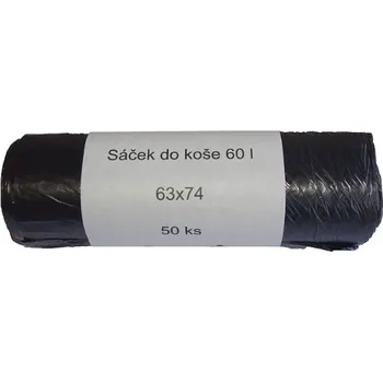 Pytle na odpadky SÁČKY DO KOŠE 63x74cm černé 60 litrů role 50ks