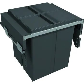 Odpadkový koš GOLLINUCCI Sorter 580 Plus Line, 600 mm, výška 505mm, 80 l, šedý