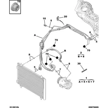 Vedení klimatizace ORIGINÁLNÍ DÍL CITROËN - PEUGEOT Těsnící kroužky chladiče - kondenzátoru klimatizace pro Citroën (Berlingo, C4, C5, C6, C4 Picasso, DS4 a DS5, 509145)