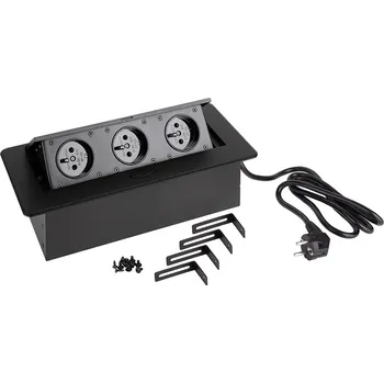 Elektrická zásuvka STRONG StrongPower Elektrická zásuvka 3x 230V, černá, FR