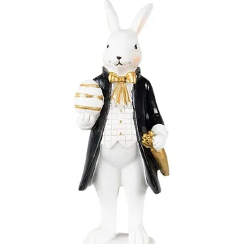 Bytová dekorace Clayre & Eef - Dekorativní figurka králíka s vajíčkem 6PR3864