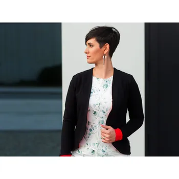 Dámské sako Sako - černé s červenou Velikost: 40