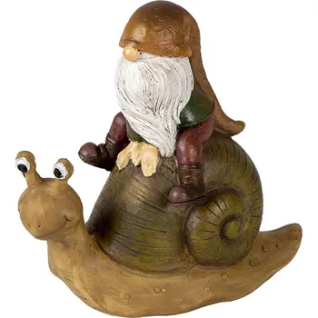 Clayre & Eef - Dekorativní figurka skřítka na šnekovi 6PR3504