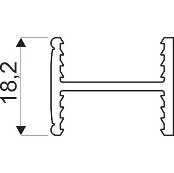 Nábytkové kování SEVROLL 05804 GM 18 spojovací lišta H18 3m stříbrná