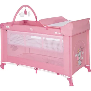 Dětská postýlka Cestovní postýlka a ohradka 2v1 Lorelli NOEMI PLUS ROSE VELVET UNICORN