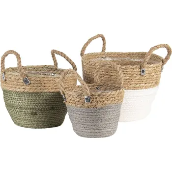 Úložný box Clayre & Eef - Sada tří košíků z provazu 6RO0516