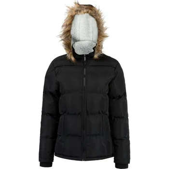 Dámská casual bunda Lee Cooper Faux Fur Hood Jacket Ladies Black 12 (M)