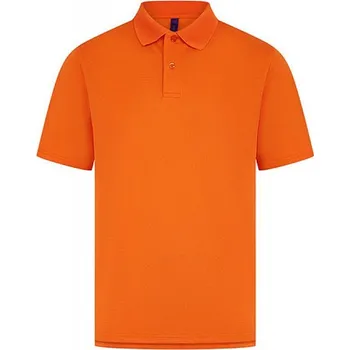 Pánské tričko Henbury Pánská polokošile Coolplus z piké úpletu Barva: oranžová výrazná, Velikost: M W475