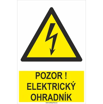Pozor elektrický ohradník 300x200 mm