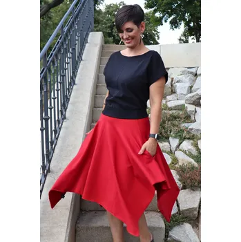 Dámská sukně Sukně cípatka - červená Velikost: 38