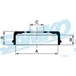 Brzdový buben Samko pro Citroen Evasion, Jumpy (424737, S70262)