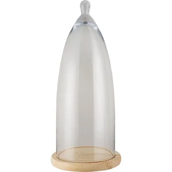 Stolování Clayre & Eef - Skleněný poklop s dřevěnou podstavou 6GL3005