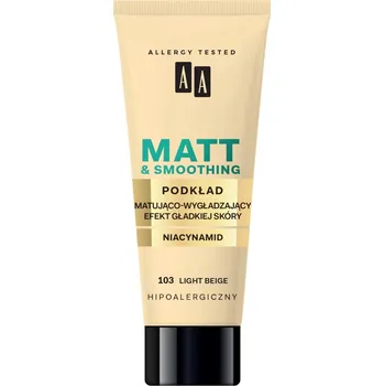 Přípravek na tvář AA, Make Up Matt zmatňujúci a vyhladzujúci podklad 103 Light Beige 30ml