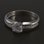 Goldpoint Zásnubní prsten z bílého zlata Velikost: 52, Váha: 2.68 g