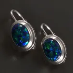 Goldpoint Stříbrné náušnice oválné s opály Varianta: stříbrné náušnice