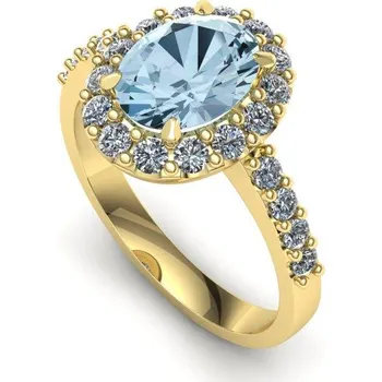 Prsten Prsten se světle modrým topazem a brilianty PK 21006 Materiál: Bílé zlato 14kt, Velikost: 67