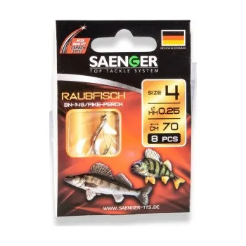 Rybářský háček Saenger Návazec na chytání dravých ryb Raubfisch vel. 2, 8 ks/bal-1995002