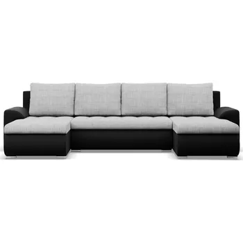 Obývací pokoj Rozkládací rohová sedací souprava TOKIO III Šedá/černá