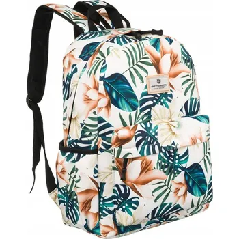 Městský batoh Velký, prostorný dámský batoh s prostorem pro notebook Barva: bílá || vícebarevný