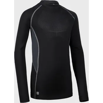 KIPSTA Dětské spodní ragbyové tričko s dlouhým rukávem R500 7 LET ČERNÁ|ŠEDÁ