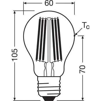 Svítidlo OSRAM LED žárovka E27 7,2W Filament 4000K 1521lm 2-pack
