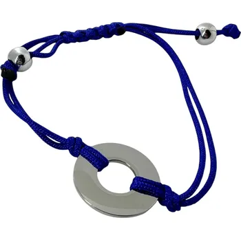 Náramek Šňůrkový náramek s kolečkem Modrá