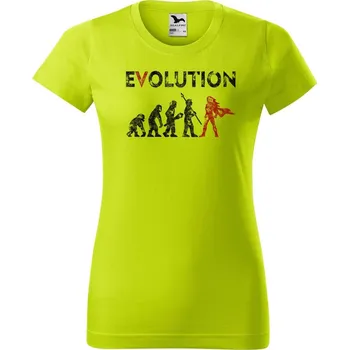 Dámské oblečení DOBRÝ TRIKO Dámské tričko Evoluce hrdinky Barva: Limetková, Velikost: 2XL