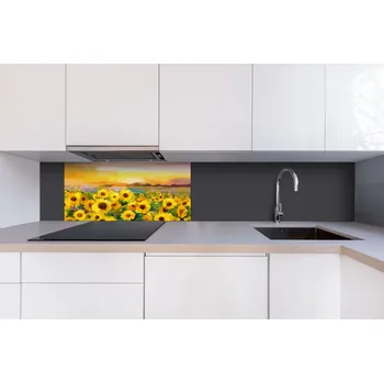 Obklad DIMEX | Dibond za kuchyňskou linku DBW-08040-214 | 80 x 40 cm | Malba slunečnic + Dibond deska za kuchyňskou linku DIMEX v rozměru 80 x 40 cm, motiv Malba slunečnic
