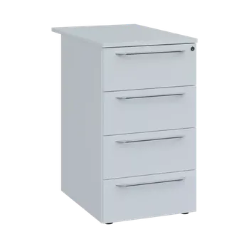 Zásuvkový kontejner LXKC 2 - 75 kontejner přístavný, 4-zásuvkový, deska 25 mm, centrální zámek, 750x430x560, bílá