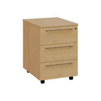 Zásuvkový kontejner LXK 2 - 00 kontejner pojízdný, 3-zásuvkový, deska 25 mm, centrální zámek, javor horský