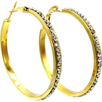 Náušnice Steel Jewelry Náušnice KRUHY GOLD 40 mm Chirurgická ocel NS240252 dárkové balení zdarma