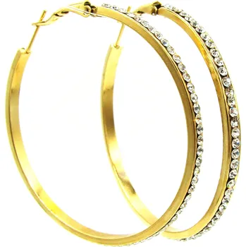 Náušnice Steel Jewelry Náušnice KRUHY GOLD 60 mm Chirurgická ocel NS240254 dárkové balení zdarma