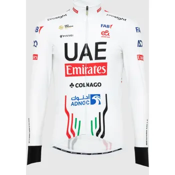 Cyklistické oblečení PISSEI Cyklistický dres s dlouhým rukávem zimní - UAE TEAM EMIRATES 2024 - bílá L